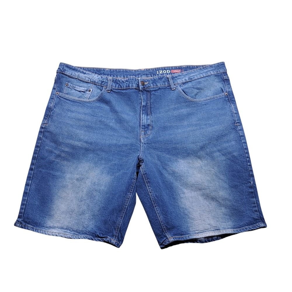 IZOD‎ Denim Shorts Mens 48 Blue Good Regular Fit Mid Wash 100% Cotton